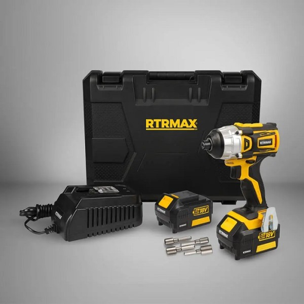 Акумулаторен ударен винтоверт RTR-MAX RTX2022A, 18V, 180 Nm, с батерия, зарядно и куфар