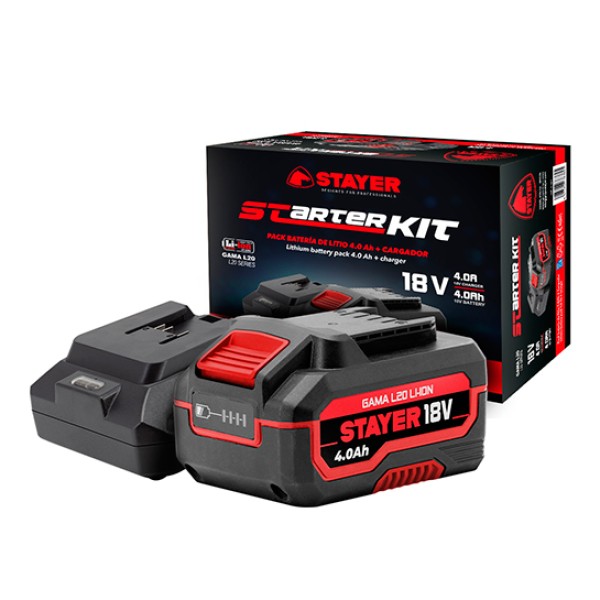 Стартов комплект Stayer L20, 18 V ( Батерия 4.0 Ah + Зарядно )