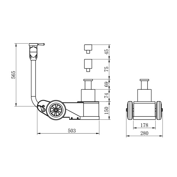 Хидравличен крик Unicraft WWH 30002 PH 30 т