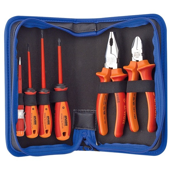 Комплект изолирани инструменти 1000V в калъф  /6 части, Unior