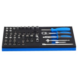 К-т тресчотка, вложки и аксесоари 1/4" в SOS подложка /45 части, Unior