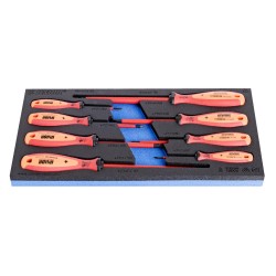 К-т изолирани отвертки (PH и PZ) 1000V в SOS подложка /8 части, Unior