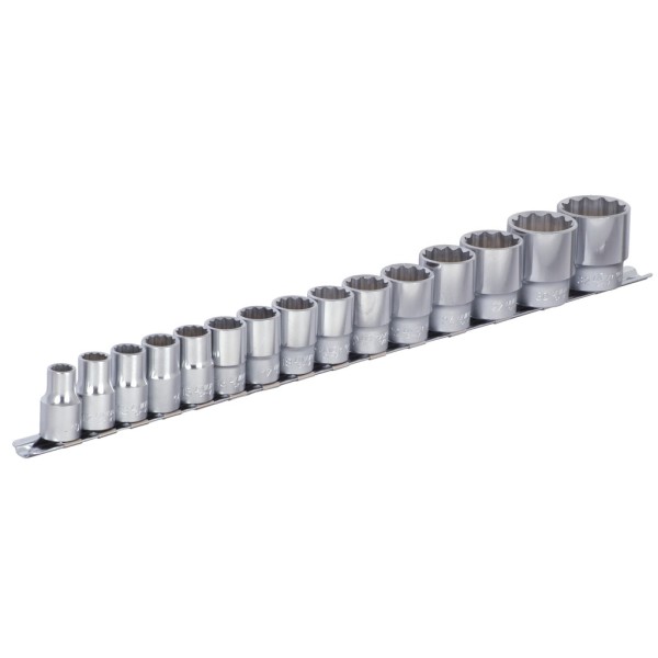 Комплект вложки вътрешен дванадесетостен на 1/2" на поставка, Unior