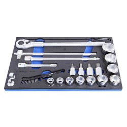 К-т тресчотка, вложки и аксесоари 1/4" в SOS подложка /22части, Unior