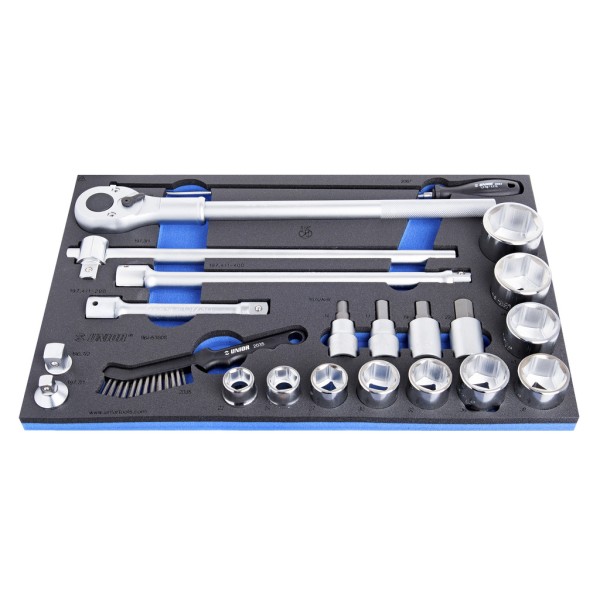 К-т тресчотка, вложки и аксесоари 1/4" в SOS подложка /22части, Unior