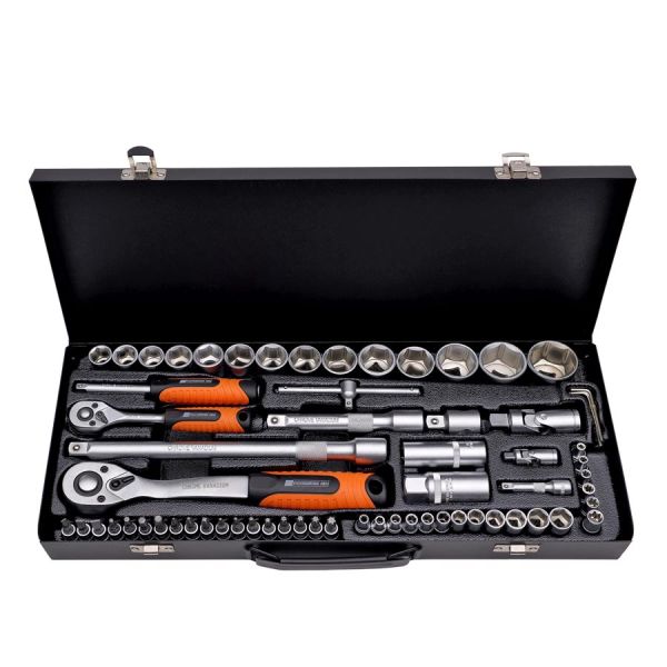 Комплект гедоре Premium HD 41451 - 65 части, 1/2" и 1/4" в метален куфар Комплект гедоре Premium HD 41451 - 65 части, 1/2" и 1/4" в метален куфар