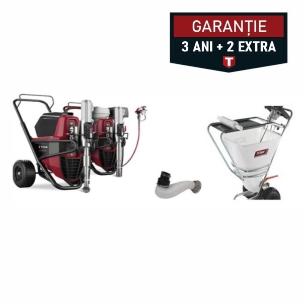 Titan PowrBeast 7700 E CART 230V Комплект безвъздушна помпа 6л/мин + 100л контейнер/разтоварващи ролки/конектор Titan PowrBeast 7700 E CART 230V Комплект безвъздушна помпа 6л/мин + 100л контейнер/разтоварващи ролки/конектор