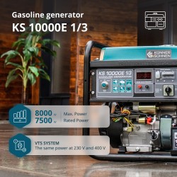 Бензинов генератор Könner & Söhnen KS 10000E 1/3 – 8,0/7,5 kW