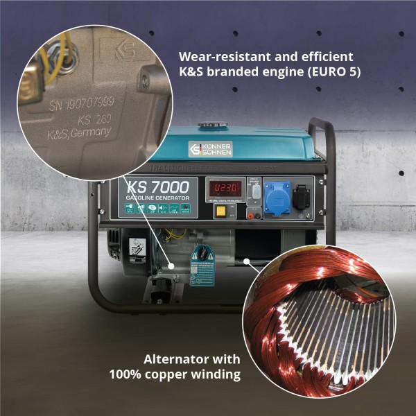 Бензинов генератор Könner & Söhnen KS 7000 – 5,0 kW