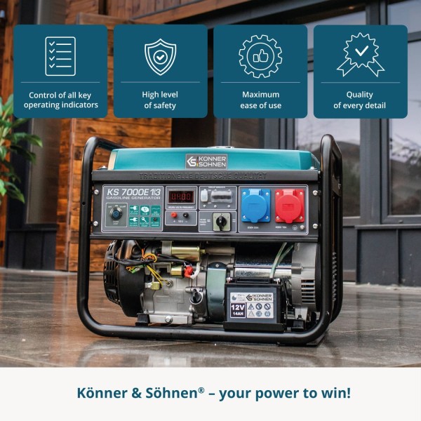 Бензинов генератор Könner & Söhnen KS 7000E 1/3 – 5,5/5,0 kW Бензинов генератор Könner & Söhnen KS 7000E 1/3 – 5,5/5,0 kW