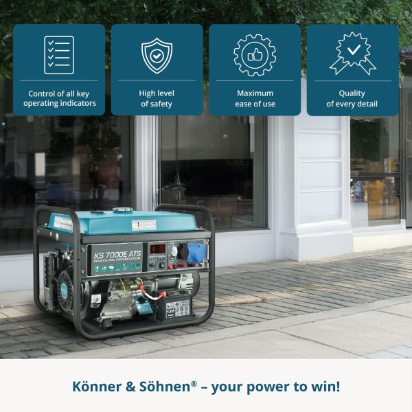 Бензинов генератор Könner & Söhnen KS 7000E ATS – 5,0 kW Бензинов генератор Könner & Söhnen KS 7000E ATS – 5,0 kW