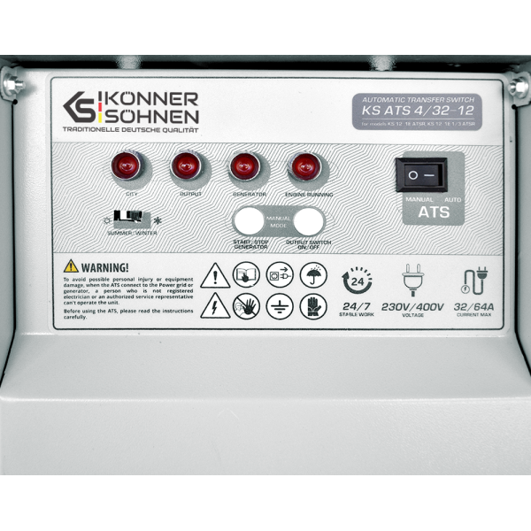 Бензинов генератор Könner & Söhnen KS ATS 4/32-12 – 14 kW Бензинов генератор Könner & Söhnen KS ATS 4/32-12 – 14 kW