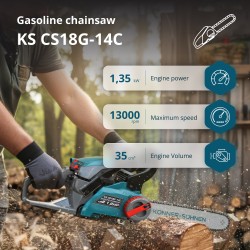 Бензинов верижен трион Könner & Söhnen KS CS18G-14C Бензинов верижен трион Könner & Söhnen KS CS18G-14C