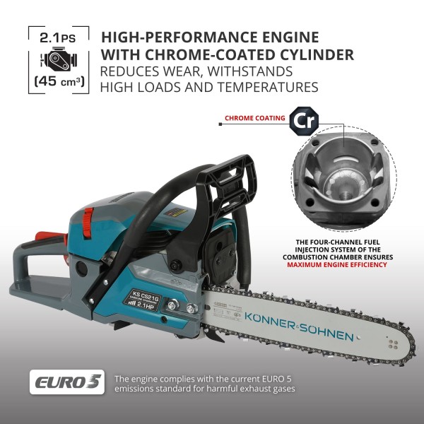 Бензинов верижен трион Könner & Söhnen KS CS21G-13 Бензинов верижен трион Könner & Söhnen KS CS21G-13