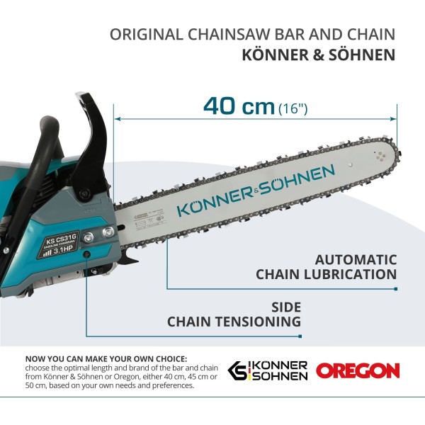 Бензинов верижен трион Könner & Söhnen KS CS31G-16 Бензинов верижен трион Könner & Söhnen KS CS31G-16
