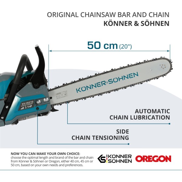 Бензинов верижен трион Könner & Söhnen KS CS31G-20 Бензинов верижен трион Könner & Söhnen KS CS31G-20