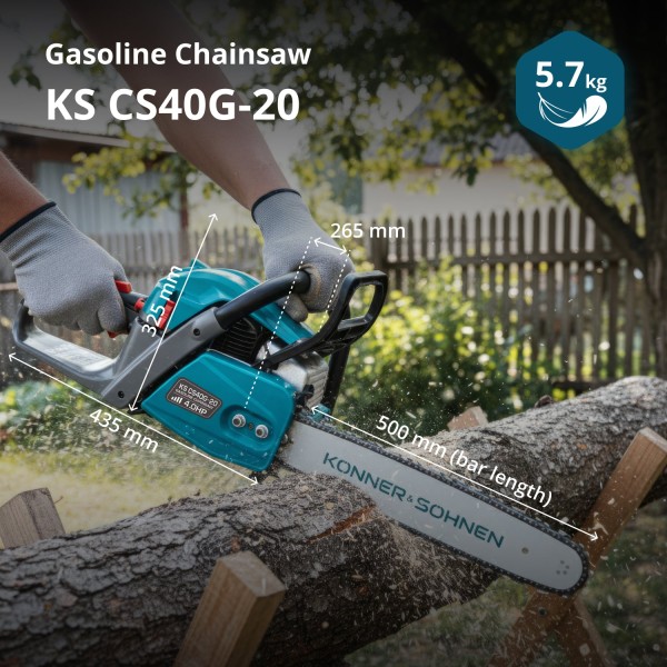 Бензинов верижен трион Könner & Söhnen KS CS40G-20 Бензинов верижен трион Könner & Söhnen KS CS40G-20