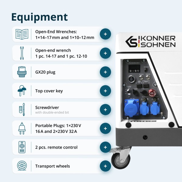 Дизелов инверторен генератор Könner & Söhnen KS 6500iDE S ATSR – 6,5/6,0 kW Дизелов инверторен генератор Könner & Söhnen KS 6500iDE S ATSR – 6,5/6,0 kW