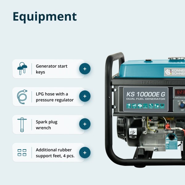 Генератор на газ и бензин Könner & Söhnen KS 10000E G – 7,5 kW