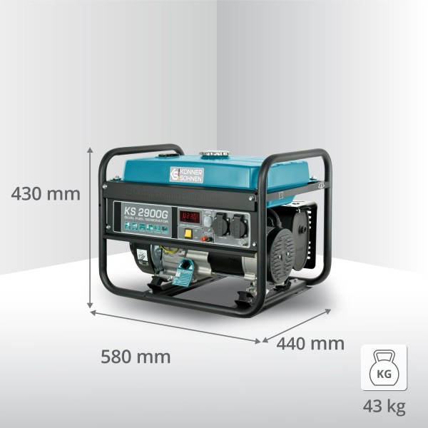 Генератор на газ и бензин Könner & Söhnen KS 2900G – 2,5 kW