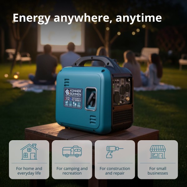Инверторен генератор на газ и бензин Könner & Söhnen KS 1900iG S – 1,9 kW Инверторен генератор на газ и бензин Könner & Söhnen KS 1900iG S – 1,9 kW