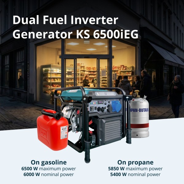 Инверторен генератор на газ и бензин Könner & Söhnen KS 6500iEG – 6,0 kW Инверторен генератор на газ и бензин Könner & Söhnen KS 6500iEG – 6,0 kW