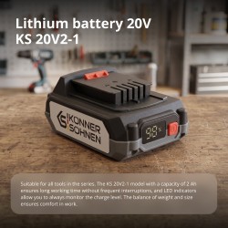 Комплект батерия и зарядно 20V Könner & Söhnen KS 20V2-1-KIT